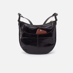 Sheila Scoop Crossbody In Polished Leather - Black -Hobo Sales Store VI 35941BLK 04
